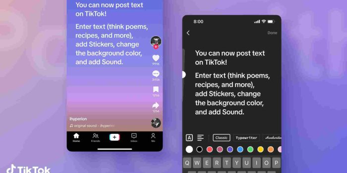 TikTok Hadirkan Fitur Postingan Teks, Akankah Saingi Twitter dan Threads?