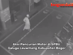 Pelaku Pencurian Motor di SPBU Galuga Leuwiliang Bogor Terekam CCTV