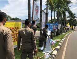 Gandeng Satpol PP, Bawaslu Kabupaten Bogor Tertibkan Alat Peraga Kampanye