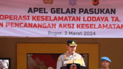 Kapolresta Bogor Kota Kombes Bismo Teguh Prakoso memimpin apel gelar pasukan Operasi Keselamatan Lodaya.