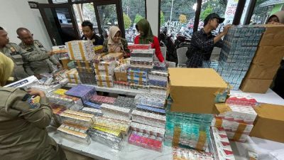 Razia Rokok Ilegal, Satpol PP Kota Bogor Sita 5.655 Bungkus Rokok