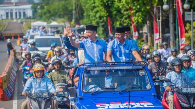 Ribuan Pendukung Dedie-JM Antarkan Daftar ke KPU Kota Bogor